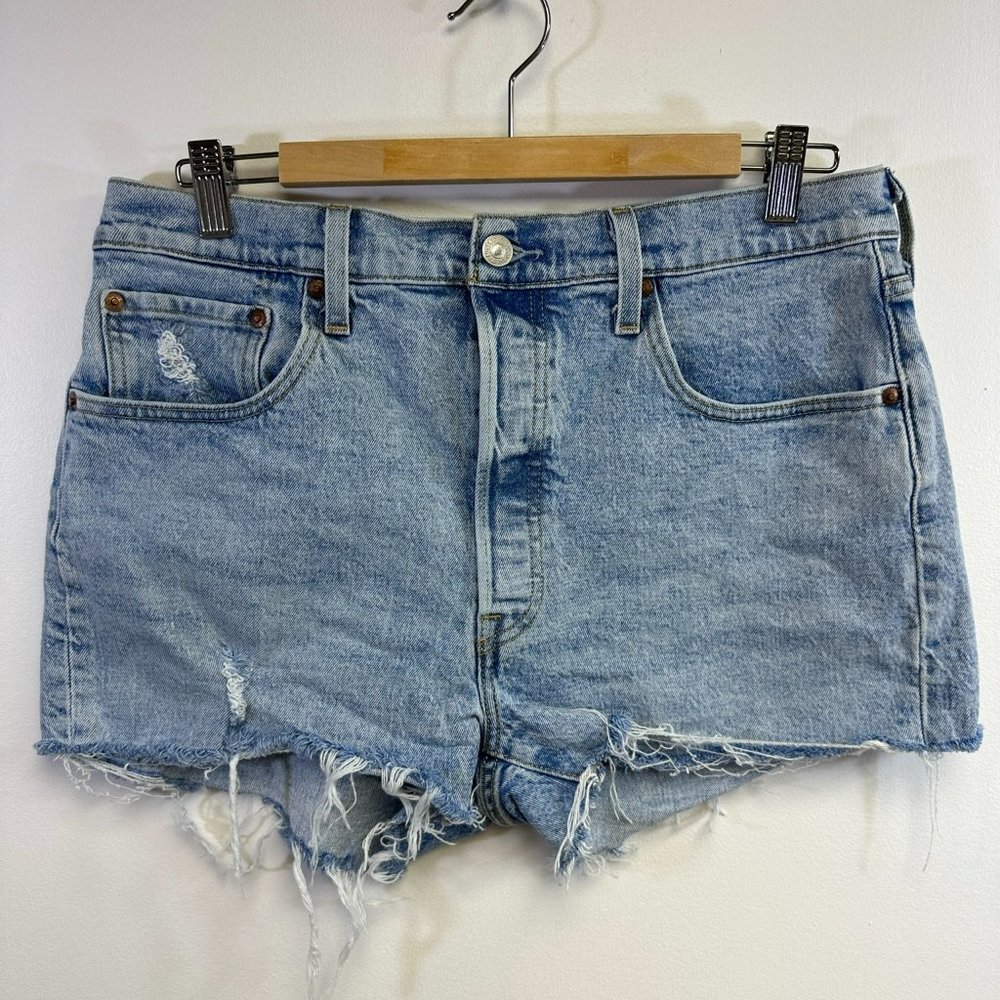 Levi's 501 Denim High-Rise Cut-Off Shorts, Size 32
